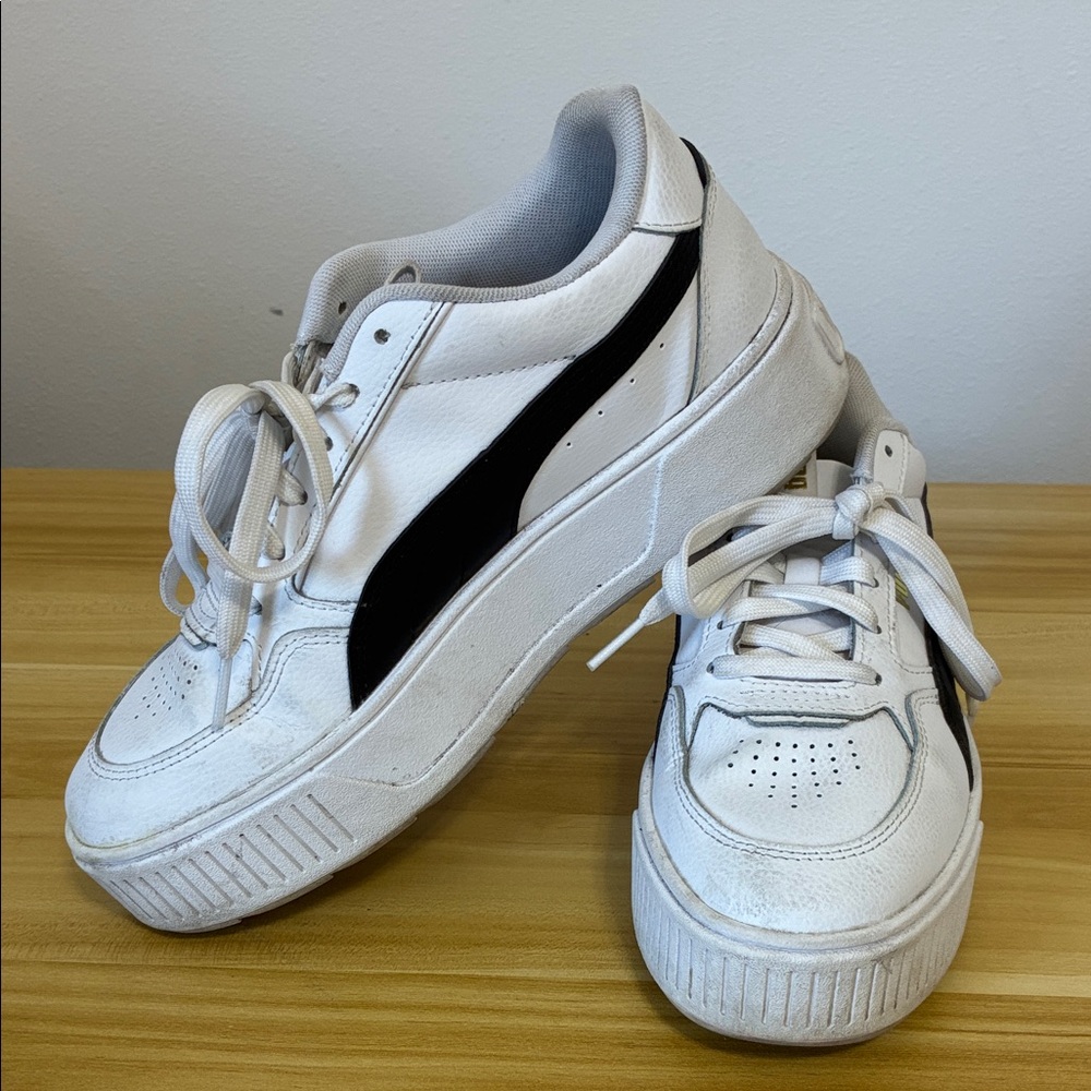 Puma White Sneakers with Black Accents